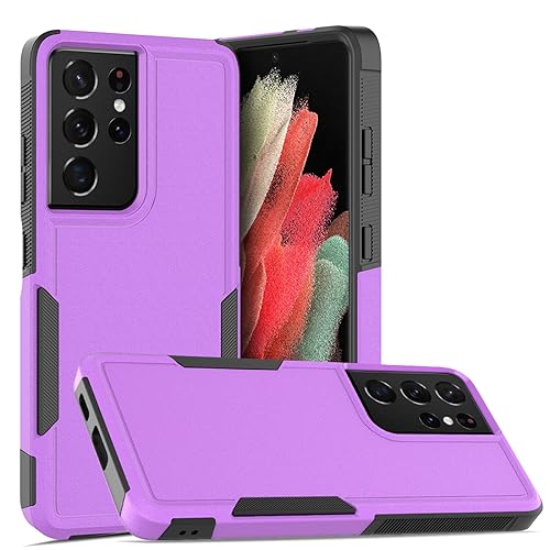 for Samsung Galaxy S24 Ultra Case: Dual Layer Protective Heavy Duty Cell Phone Cover Shockproof Rugged with Screen Protector - Military Protection Bumper Tough - Samsung Galaxy S24 Ultra 2024, Purple - color: Purple (PC) + Black (TPU)