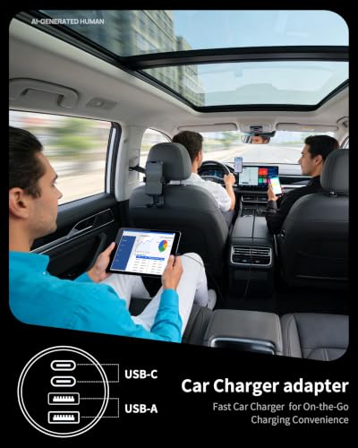 USB C Car Charger, 90W 4-Port Cigarette Lighter USB Charger Adapter, 2 Pack - style: 2Pack