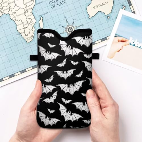 Cell Phone Sleeves Bag Case Crossbody Neoprene Holder Lanyard Phone Pouch for Women Men 7.5 X 4.5 Inches - Bat - color: BAT