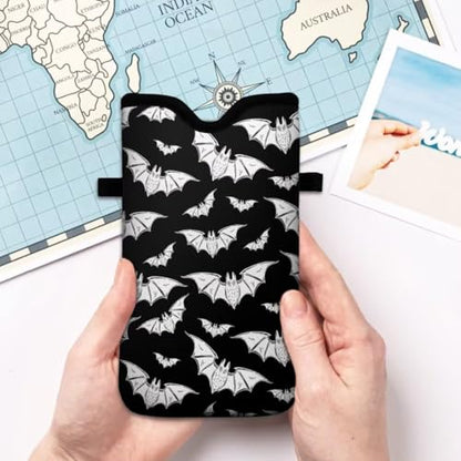Cell Phone Sleeves Bag Case Crossbody Neoprene Holder Lanyard Phone Pouch for Women Men 7.5 X 4.5 Inches - Bat - color: BAT