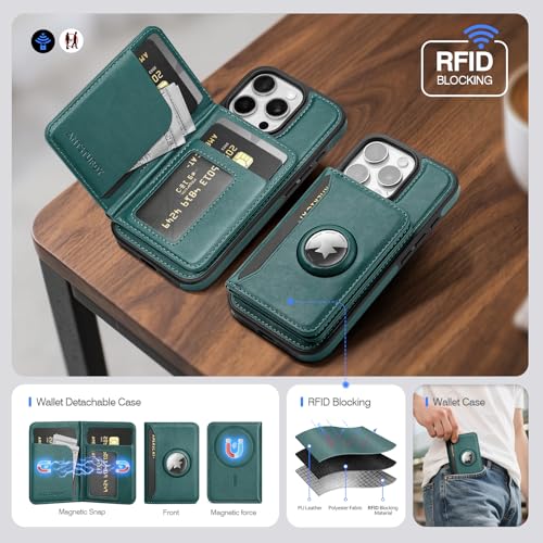 Antsturdy Compatible with MagSafe iPhone 16 Pro Max Wallet Case,Blue Green - color: Blue Green, size: iPhone 16 Pro Max - 6.9"
