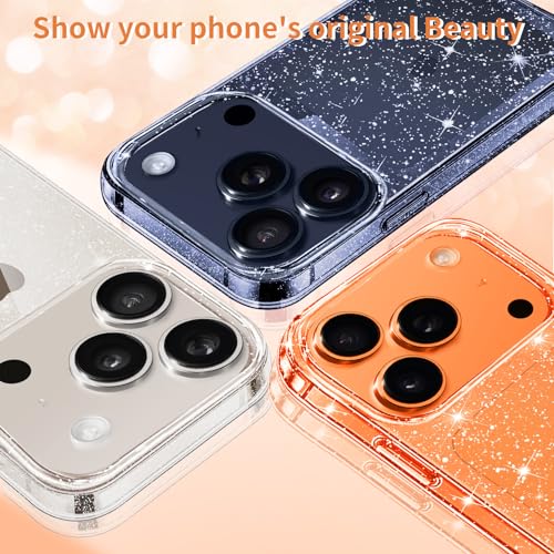 JJGoo Compatible with iPhone 17 Pro Max Case Clear Glitter, Sparkle Soft TPU Transparent Shockproof Women Girls Slim Bling Sparkly Bumper Cover Phone Cases - color: Clear, size: for iPhone 17 Pro Max