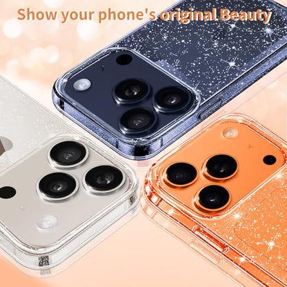 JJGoo Compatible with iPhone 17 Pro Max Case Clear Glitter, Sparkle Soft TPU Transparent Shockproof Women Girls Slim Bling Sparkly Bumper Cover Phone Cases - color: Clear, size: for iPhone 17 Pro Max