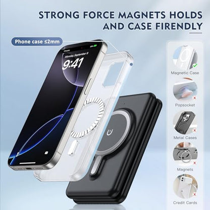 Charging Station for Apple Devices: Magnetic Wireless Charger for iPhone - color: Black