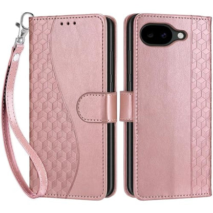 for Google Pixel 10a Wallet case, Rose Gold | 3 Card Holders, Kickstand, Shockproof TPU Shell, PU Leather, Magnetic Closure, Protective Flip Folio Cover, Women - color: 5