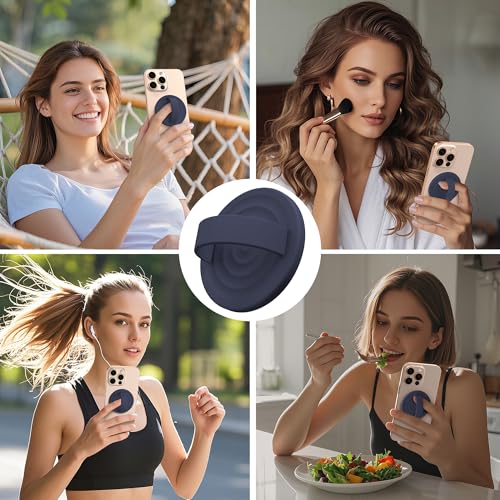 Magnetic Phone Grip for MagSafe, Silicone Ring Grip, Midnight Blue - color: Midnight Blue