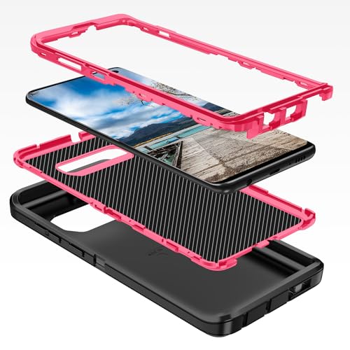 for Galaxy S10 Case,[Without Screen Protector] Heavy Duty Shockproof Dust/Drop Poof 3 Layers Full Bady Protection Rugged Cover for Galaxy S10,Black/Pink - color: Black/Pink