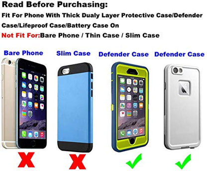 Holster for iPhone 17 17 Pro 16 16 Pro 15 15 Pro 14 14 Pro 13 13 Pro 12 12 Pro 11 11 Pro Belt Holster Fit with Thick Defender Case Hybrid Armor Protective Case On