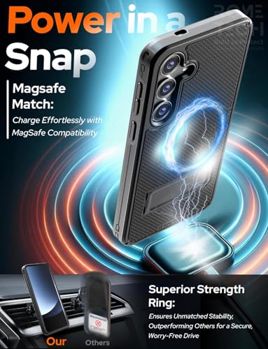 Designed for Samsung Galaxy S25 Plus Case with Belt Clip Holster | Rugged Cover with Strong Magnet & Kickstand Heavy Duty Combo - Black - color: Black