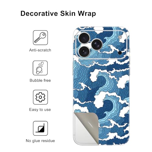 Skin Wrap Compatible with 13/14/15/16/17 Pro Max (Blue, 17 Pro Max) - color: Blue, size: 17 Pro Max
