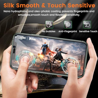 Lesakit 3+3 Pack Privacy Screen Protector for iPhone 11 Pro Max 6.5-Inch with 3 Pack Camera Lens Protector, Anti Spy Tempered Glass Film 9H Hardness Bubble Free Case Friendly - size: iPhone 11 Pro Max