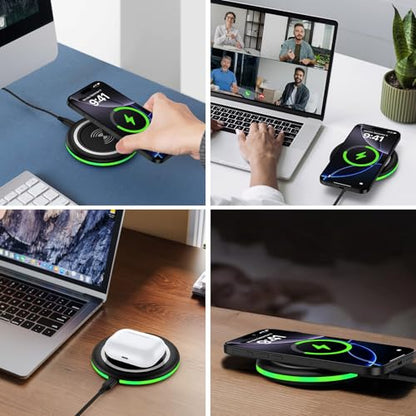 Wireless Charging Pad for Samsung Galaxy S25 Ultra S25 Edge S25 FE S24 Ultra S23 Z Fold/Flip 7,15W Fast Charging Station Charger Mat for iPhone 17 16e 16 Pro Max 16 Plus 15,Google Pixel 10 9 Pro XL 8