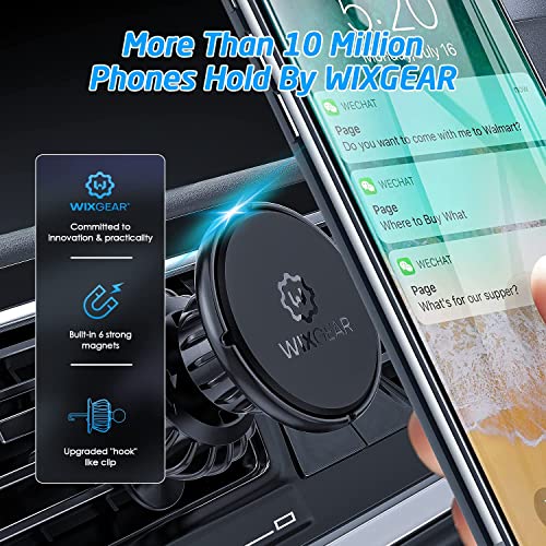 [2 Pack Universal Air Vent Magnetic Phone Holder for Car, Phone Mount for Car for Cell Phones and Mini Tablets (New Upgraded Vent Locks)