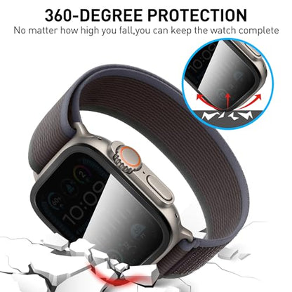 Suoman 2-Pack for Apple Watch Ultra 3/2/1 49mm Privacy Screen Protector, [Anti-peeping] Tempered Glass Ultra-Thin Full Coverage protective film -Black+Titanium - color: Privacy-Black+Titanium