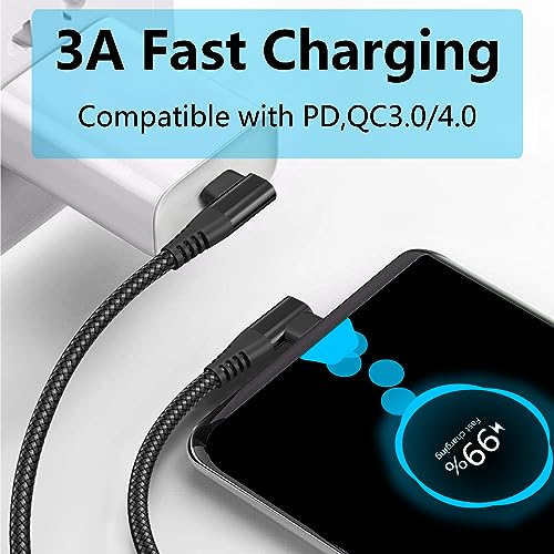 90 Degree USB C Power Data Cable 6FT, 60W PD Fast Charging & 480Mbps Data - style: Black - 2M/6FT