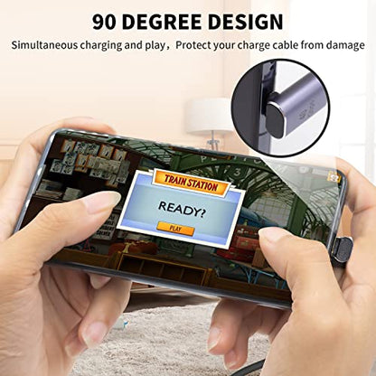 Poyiccot USB C Right Angle Adapter Set 3 Pack, 90 Degree USB C Angle Adapter, 40Gbps Type C Extender PD 100W USBC Male to Female Angled Extension for Laptop, Steam Deck, MacBook, Mobile Phone - style: usb c 90 degree 3pack
