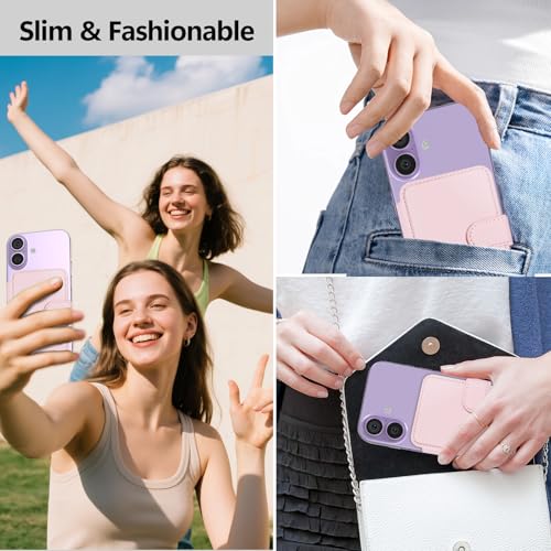 for MagSafe Wallet, Magnetic Phone Wallet RFID Blocking, 4 Card Holder - color: Pink
