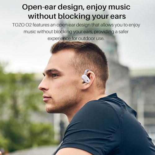 TOZO O2 Open Ear Wireless Earbuds,Multi-Angle Adjust 42H Bluetooth 5.3 - color: White