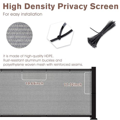 SUNNY GUARD 3' x 10' Balcony Privacy Screen, HDPE Patio Railing Cover Fence - color: Brown-grey, size: 0 3' x 1 0'