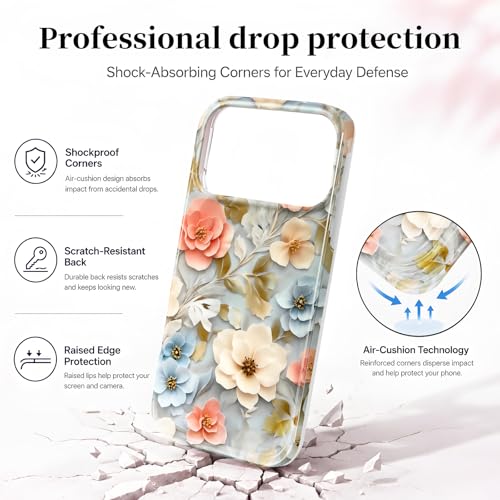 Case Compatible with iPhone 17 Pro Max, 2025 Anti-Yellow Ultra Transparent Soft TPU Phone Case, Shockproof Anti-Slip Slim Lightweight Full Coverage Protective (Flowers 1) - color: Flowers 1