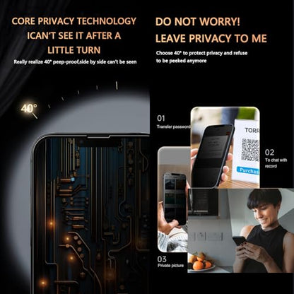 2 Pack Curved Screen Protector Compatible with Vivo Y50 5G 6.77 Inch Privacy Tempered Glass Anti-peep Film Anti-scratch No Fingerprint Unlock - size: Vivo V50 5G