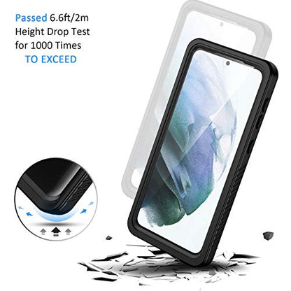 Lanhiem for Samsung Galaxy S21+ Plus Case, IP68 Waterproof Dustproof, Built-in Screen Protector, Rugged Full Body Shockproof Protective Phone Cover for Galaxy S21 Plus 5G 6.7 Inch, Black - size: for Galaxy S21+