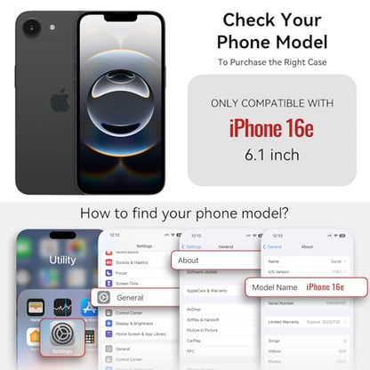 for iPhone 16E - Phone Case Wallet Magnetic Detachable, Black - color: Black, size: iPhone 16E