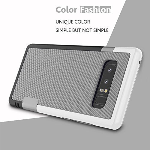 Galaxy Note 8 Case, Note 8 Cover, Jeylly [3 Color] Slim Hybrid Impact Rugged Soft TPU & Hard PC Bumper Shockproof Protective Anti-Slip Case Cover Shell for Samsung Galaxy Note 8 SM-N950 - Light Gray | [3 Color] Slim Hybrid Impact Rugged Soft TPU & Hard PC