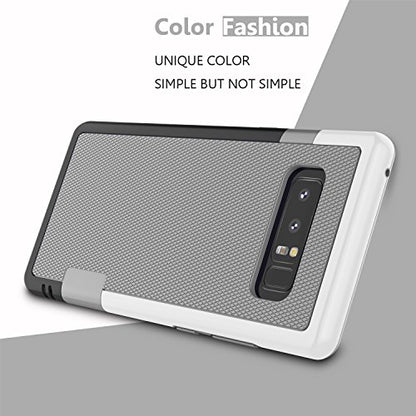 Galaxy Note 8 Case, Note 8 Cover, Jeylly [3 Color] Slim Hybrid Impact Rugged Soft TPU & Hard PC Bumper Shockproof Protective Anti-Slip Case Cover Shell for Samsung Galaxy Note 8 SM-N950 - Light Gray | [3 Color] Slim Hybrid Impact Rugged Soft TPU & Hard PC