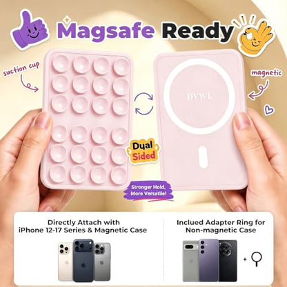 Upgraded Magnetic Suction Sticky Phone Grip for Magsafe Case, Light Pink - color: Light Pink