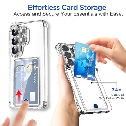 AICase for Samsung Galaxy S26 Ultra Case with Card Holder Clear, Slim Thin Lightweight Transparent Wallet TPU Protective Phone Case with Credit Card Slot - color: Card Holder, size: S26 ULTRA