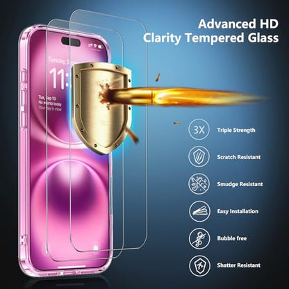 SPIDERCASE for iPhone 16 Case, [Military-Grade Drop Tested] Slim Case Clear - color: Clear, size: iPhone 16