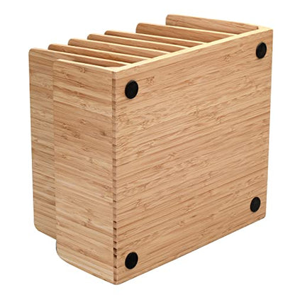 MobileVision Bamboo Device Organizer for Smartphones, Tablets and Laptops, 7 Slots With Extra Wide Slots for Laptops - color: 7 - Slot Stand