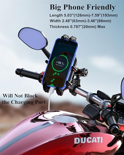BRCOVAN Anti-Theft Motorcycle Phone Mount Holder with Vibration Dampener