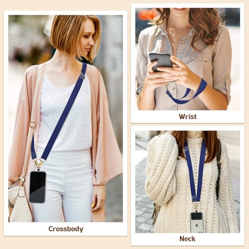 TiMOVO Phone Lanyard Crossbody Wrist Strap, Adjustable Anti-Theft Phone Strap for All Phone Case, lanyard for Women and Men - color: Indigo
