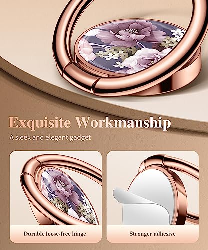 GVIEWIN Flower Cell Phone Ring Holder, Metal Kickstand Grip 360° Rotation - color: B-Cherry Blossoms