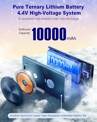 Kesguar Magnetic Portable Charger, 10000mAh 22.5W PD Super Fast Charging Wireless Power Bank. Ultra-Strong Magnet, USB C in&Out Battery Pack for Magsafe, iPhone 17/16/15/13/12 Pro Series - color: Blue