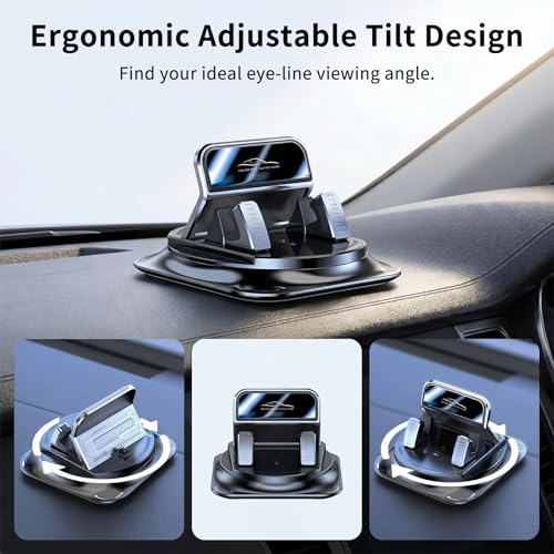 Fodeuxp 360 Degree Rotatable Car Phone Holder, 2026 New Non-Slip Dashboard Cell Phone Holder, Universal Car Phone Mount Stand for Best Navigation and Viewing (A) - color: A