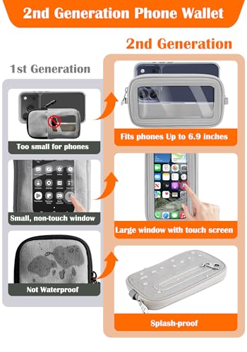takyu Phone Strap Crossbody with Detachable RFID Wallet Grey - color: Grey