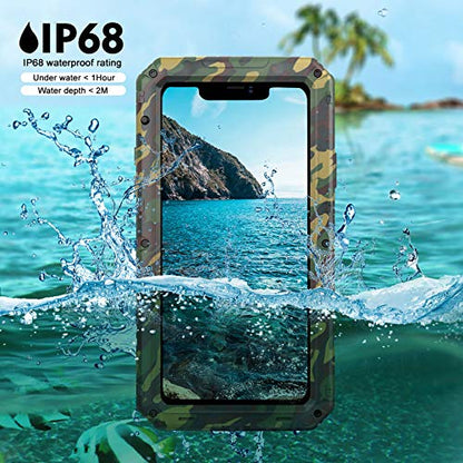 Beasyjoy for iPhone 11 Pro Max Case Waterproof Metal Case Heavy Duty Built-in Screen Full Body Protective Shockproof Military Grade Camo - color: Camo, size: iPhone 11 Pro Max