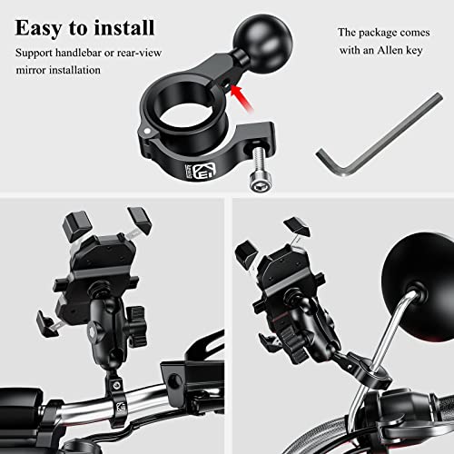 BRCOVAN 5 Pack, Aluminum Alloy Handlebar Mount Base with 1'' TPU Ball - style: R3-Set of 5