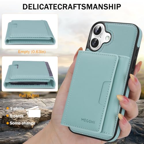 for iPhone 16 Plus Wallet Case, 2-in-1 Detachable Phone Case, Card Holder RFID Blocking, Fashionable Faux Leather Card Slot & Folding Design (Blue 6.7'') - color: Blue, size: iPhone 16 plus