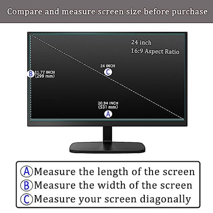 2 Pack 24" Anti Glare Screen Protector for 24-inch 16:9 Widescreen Desktop PC LED Monitor, 24-inch Sceptre/LG/Dell/HP/Acer/ViewSonic/ASUS/Aoc/Samsung Widescreen Monitor Matte Screen Protector - size: 24 inch 16:9 Aspect Ratio