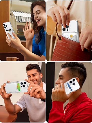 Miroddi for MagSafe Wallet, Leather Magnetic Card Holder for iPhone 16/15/14/13/12 Series, 0.12" Invisible Ultra-Thin Magnetic Phone Wallet, 2 Independent Card Slot, RFID Blocking, Carbon Fiber White - color: Carbon Fiber White