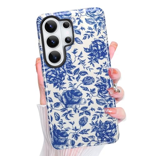 Magnetic for Samsung Galaxy S26 Ultra Case Cute Aesthetic, Blue Rose | Dual Layers Protection Design, Compatible with Magsafe, Sturdy Shockproof Protective Phone Cover - color: Blue Rose, size: for Samsung Galaxy S26 Ultra