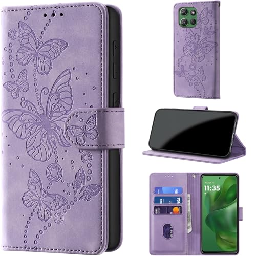 Case Wallet for Motorola Moto G Power 2025/ G Power 2026, Purple | RFID Blocking, 3 Card Holder Stand, Shockproof TPU Shell, PU Leather Magnetic Closure, 6.8-inch - color: Purple