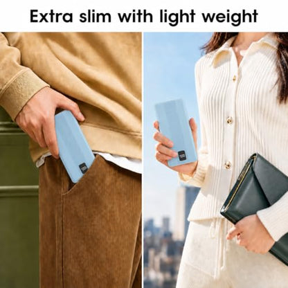 10000mAh Portable Charger with 4 Built-in Cables, 22.5W Fast Charging Power Bank, LED Display, Slim Travel Battery Pack for iPhone 17/16/15/14, Samsung Galaxy, iPad & More - color: Blue