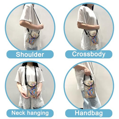 Neoprene Cell Phone Sleeve Pouch Case Bag with Crossbody Strap Neck Lanyard for Women 7.5 X 4.3 in BF Flowers - color: BF Flower