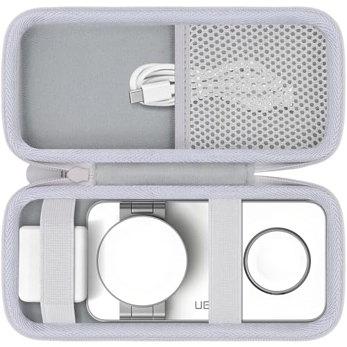 Hard Travel Case for UEQ/VBA/KEEPRO 3 in 1 Wireless Charging Station - color: White Case