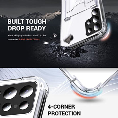 Shields Up for Samsung Galaxy S22 Ultra Case with Card Holder Stand, Clear - color: Clear, size: Galaxy S22 Ultra